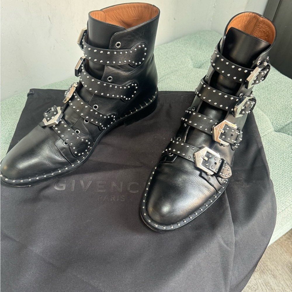 Givenchy studded black leather ankle boots